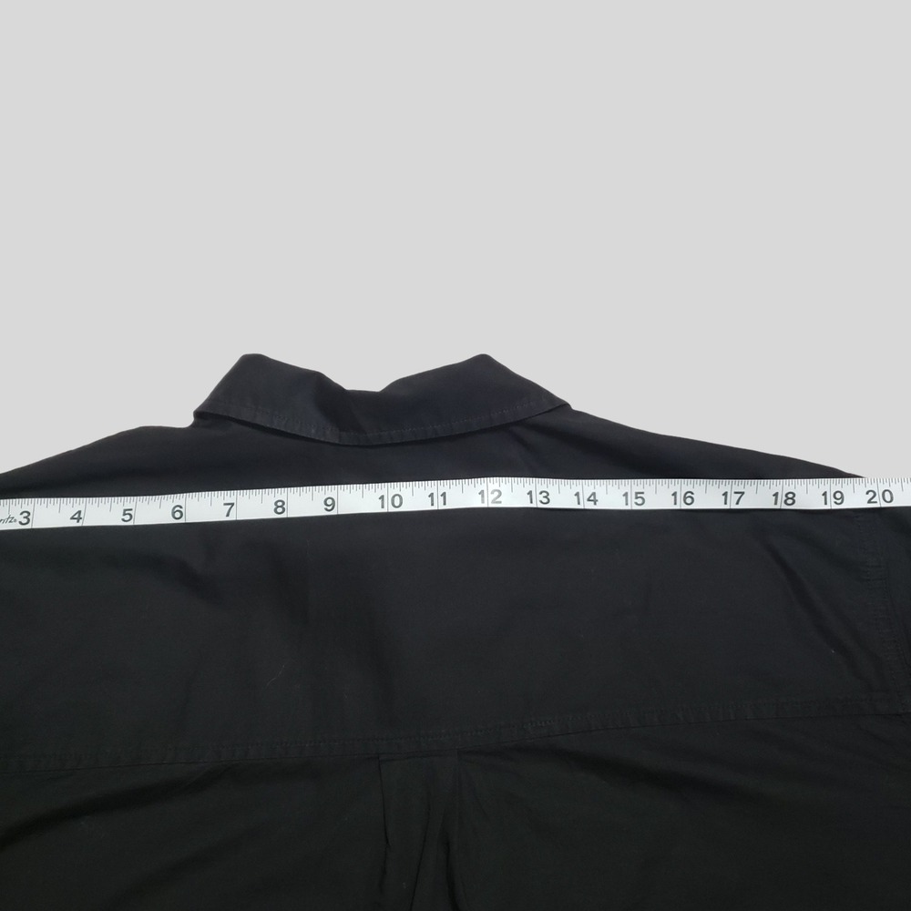 Everlane Womens Black Cotton Boxy Cropped Button Down Shirt Large Long Sleeve - Picture 8 of 9